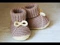 Простые пинетки спицами. Подробное описание |DIY - Very Easy Baby Booties.