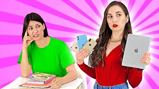 ÉLÈVES RICHES VS NORMAUX  || Situations Drôles Entre Copines Riches et Pauvres par 123 GO! SCHOOL