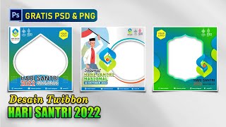 FREE TWIBBON HARI SANTRI 2022 photoshop, free PSD & PNG