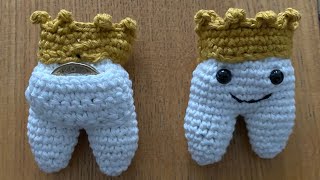 Amigurumi Tooth Fairy Money Pouch With A Gold Crown Tutorial