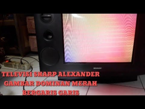 Kerusakan televisi SHARP ALEXANDER warna dominan merah  