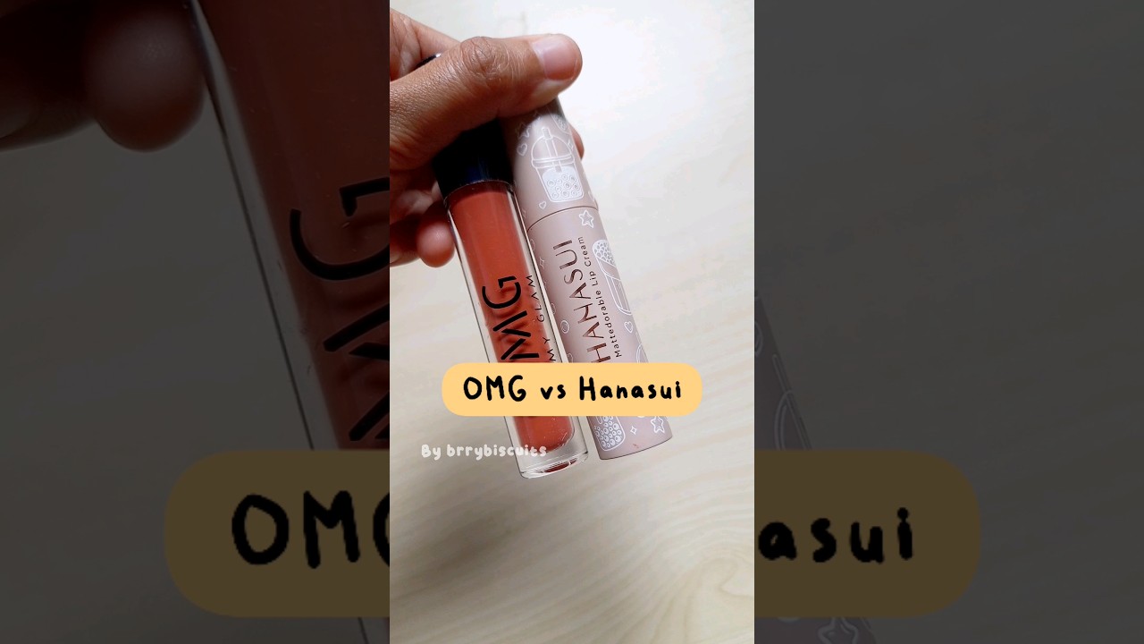 OMG Lipcream vs Hanasui Boba. Lipcream murah untuk sawo matang bibir gelap. Base ombre lips.
