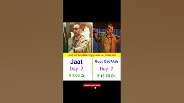 Jaat V/S Good Bad Ugly India Net Collection Day- 2 | #jaat #ajith #goodbadugly #sunnydeol #shorts