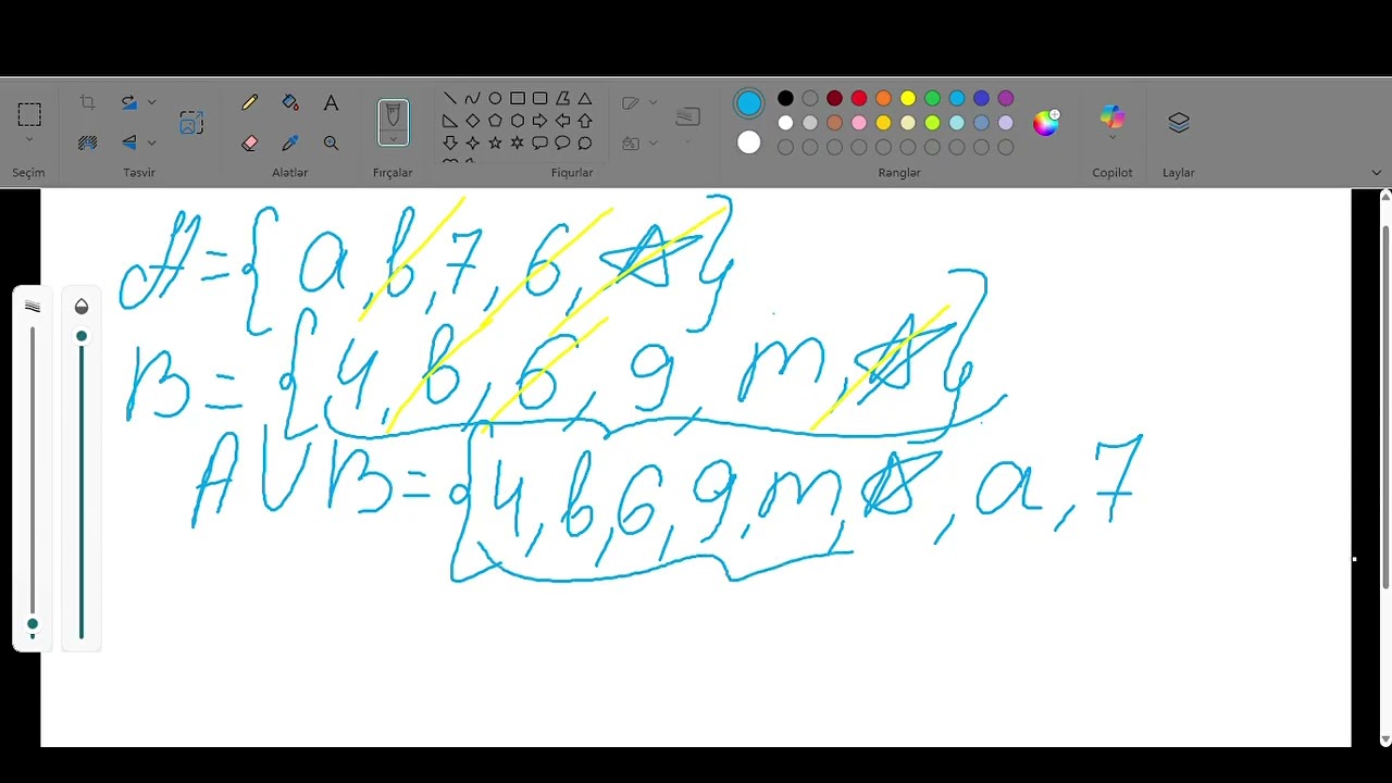 6-0cı sinif çoxluqların kəsişməsi və birləşməsi