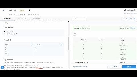Melt Gold | MELTGOLD | Codechef | STARTERS 84 | Full solution