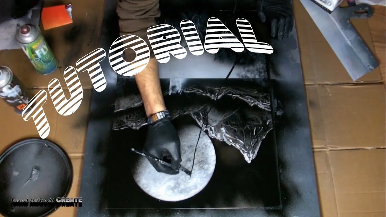 Tutorial - Black & White spray paint art Samuel Bialkowski