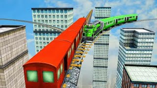 Impossible Euro Train Simulator Game Play - Level 3, 4 | Flying Trains