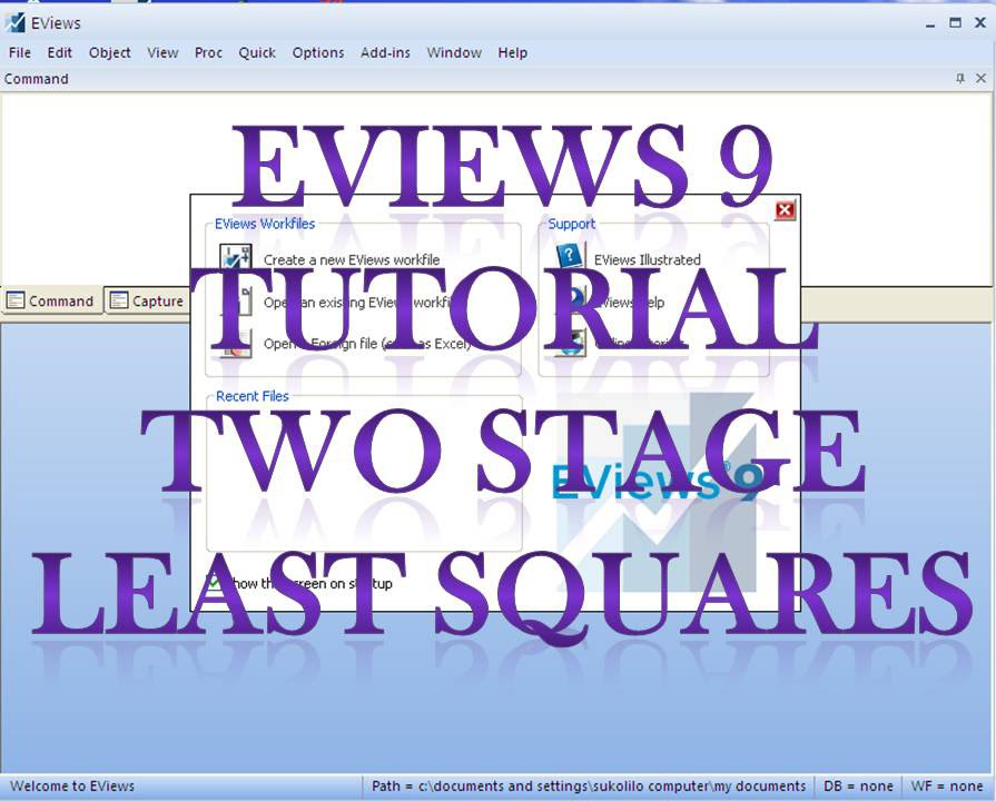 Eviews 9 Tutorial Two Stage Least Squares - YouTube