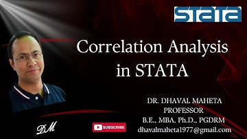 48. Correlation Analysis in STATA || Dr. Dhaval Maheta