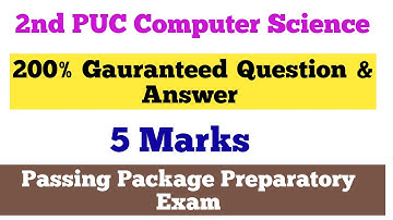 2nd PUC Computer Science 5 Marks Imp Q&A#Shivamurthysacademy#2ndpuc#exam#pdf#impt