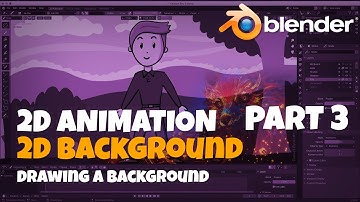 How to draw a 2D background for a character in Blender 2.9 Grease Pencil.