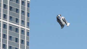 R2D2 Drone Flying Across San Diego