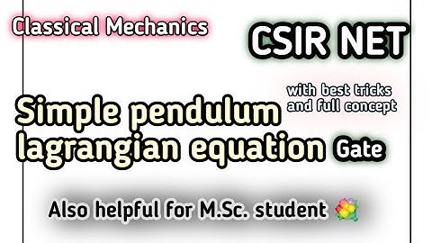 lagrangian of simple pendulum |lagrangian equation of motion for simple pendulum lagrangian