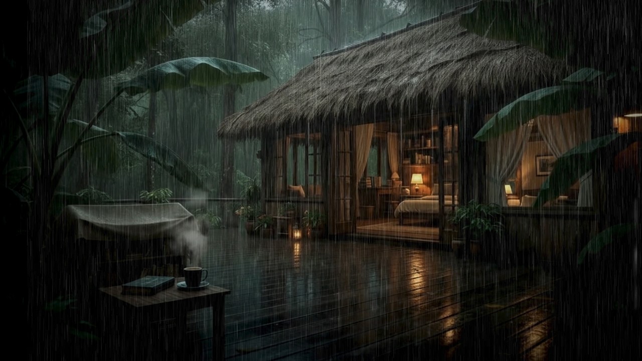 Cozy Forest Bedroom Rain Sounds 🌧 Night Rain to Drift into Sleep & Deep Relaxation