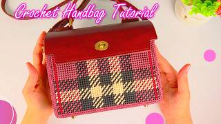 Crochet Handbag Tutorial - Luxury Inspired Checkered Bag DIY