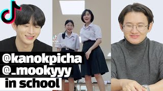 ❤️การตอบสนองของชาวเกาหลีต่อ TIKTOK '@_mookyyy และ @kanopikcha' / korean reaction to thai students