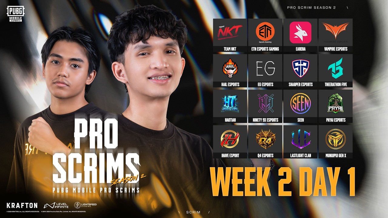 🔴สด! รายการห้องซ้อม PUBG MOBILE PRO SCRIMS Season 2 W2 D1