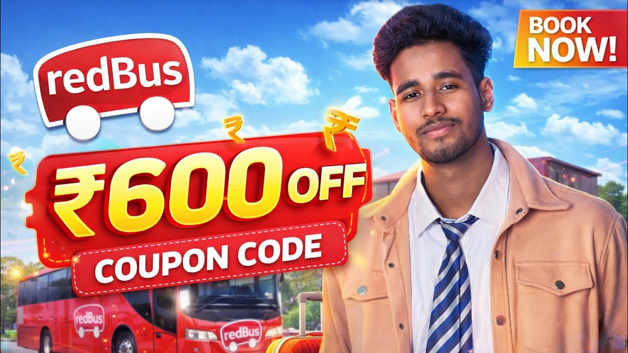 🚌 RedBus Coupon Code Today 💥 ₹500 OFF 🚍 | RedBus Offer 2026 🔥