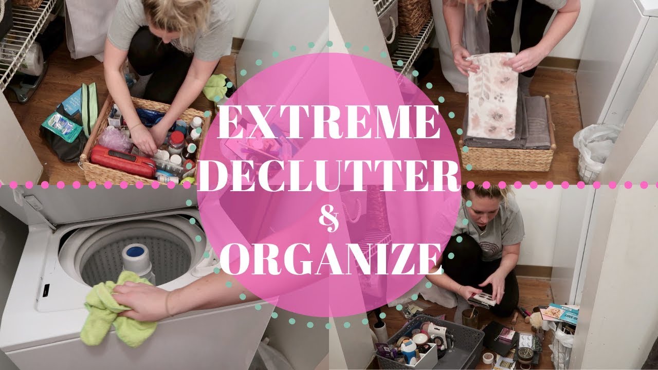 EXTREME BATHROOM DECLUTTER & ORGANIZE \\ CLEAN WITH ME 2019 \\ CLEANING ...