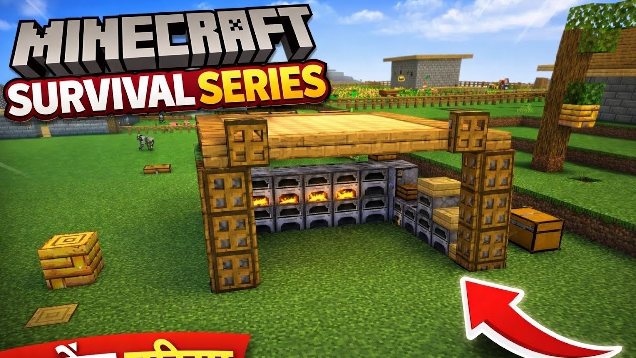 Minecraft Survival Series 🔥 Jabardast Furnace Area Banaya | Smelting Super Fast 😱