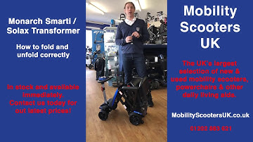 How to Fold and Unfold a Monarch Smarti / Solax Transformer Auto Folding Mobility Scooter Smarty