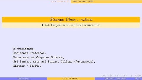Developing C++ Project |  extern storage class | #C++ | #DemoProgram 32