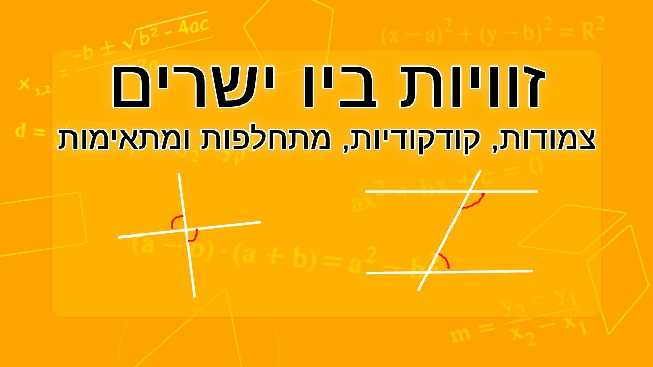 זוויות בין ישרים: זוויות צמודות, קודקודיות, מתחלפות ומתאימות