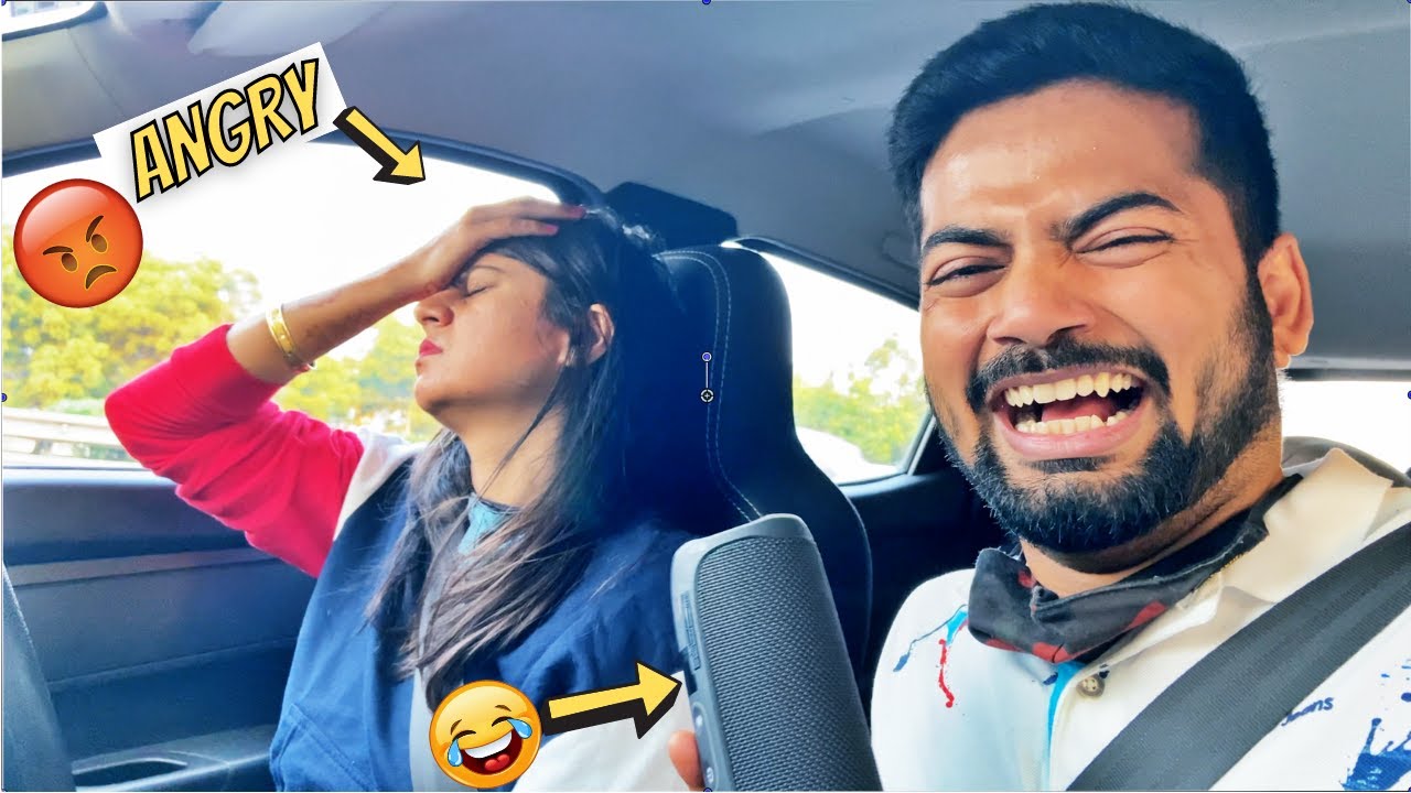 Car Horn Prank on WIFE | She was so Confused 😂