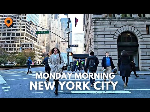 Monday Morning Walk in New York City - Midtown Manhattan [4K] - YouTube