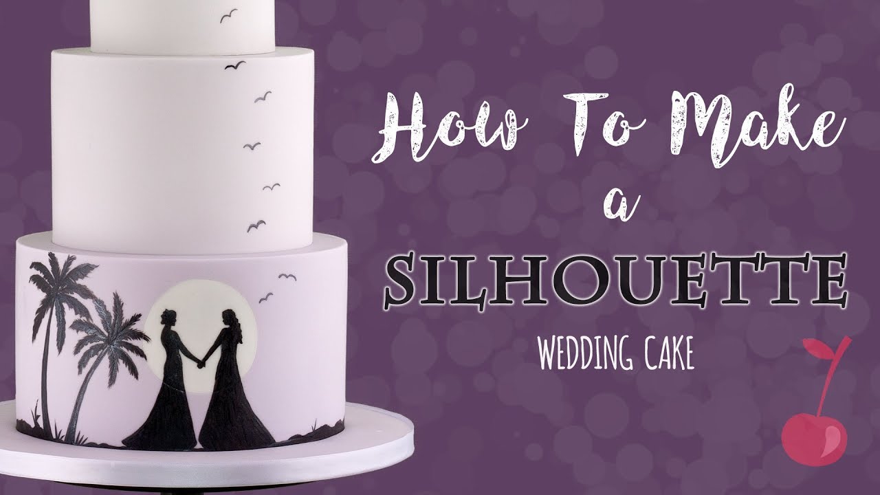 Lilac Ombre Silhouette Wedding Cake Tutorial | How To | Cherry School