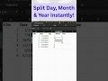 Separate date in excel like expert #excel #exceltips #exceltricks #exceltutorial #shorts #shortsfeed