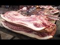 White Pork Meat Cutting & Chopping in Indian Street Market