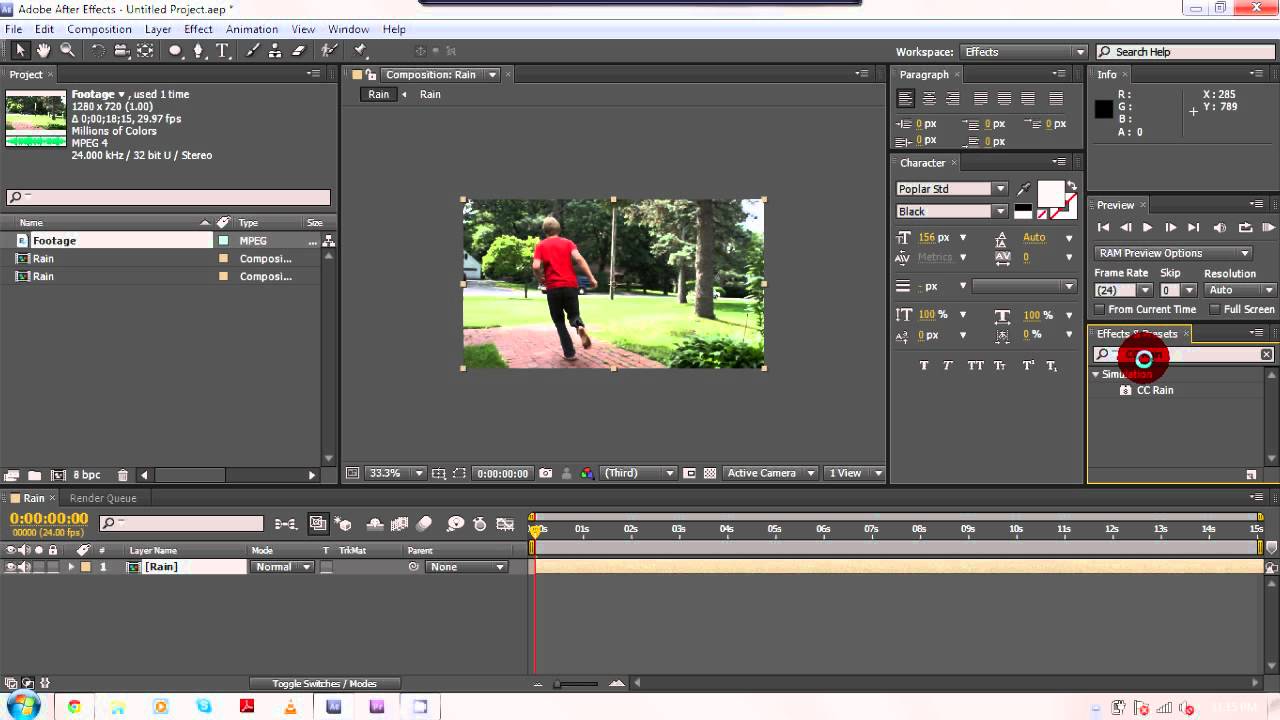 Adding Rain To Video In After Effect