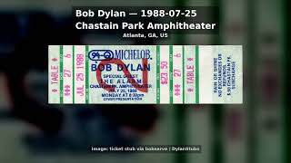 Bob Dylan - 1988-07-25 - Chastain Park Amphitheater, Atlanta, GA, US