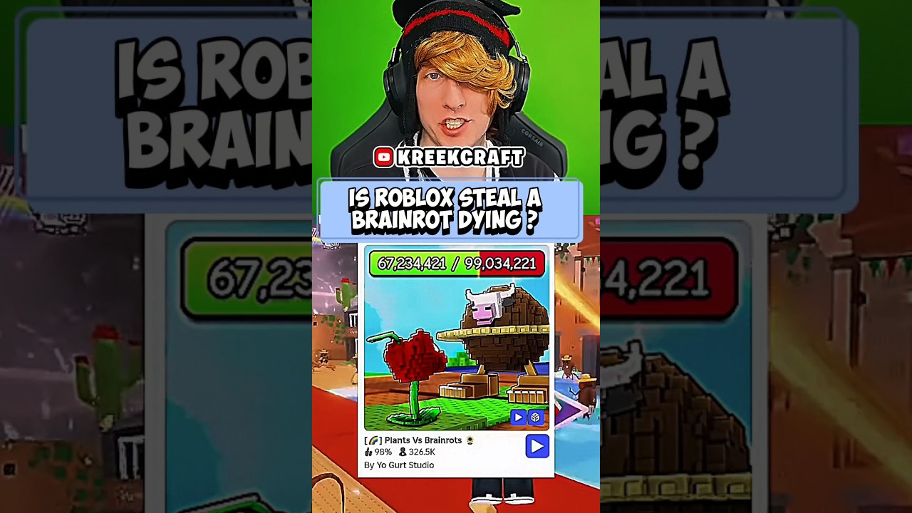 IS ROBLOX STEAL A BRAINROT DYING ? #kreekcraft #roblox #gaming #brainrot #stealabrainrot #shorts