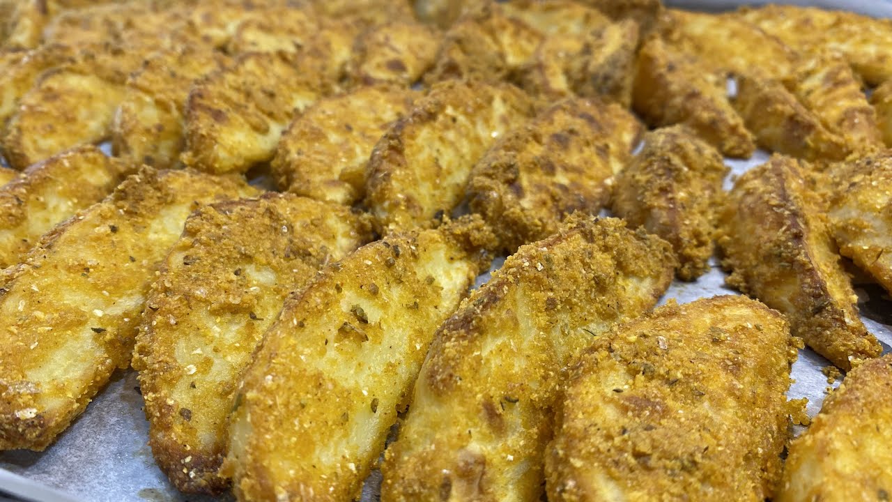 ELMA DİLİM ÇITIR PATATES TARİFİ ???? FIRINDA BAHARATLI MISIR UNLU KIZARTMASI #shorts