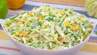 Do you have cabbage at home? A simple, quick and delicious recipe for cabbage salad! Best ASMR Reci