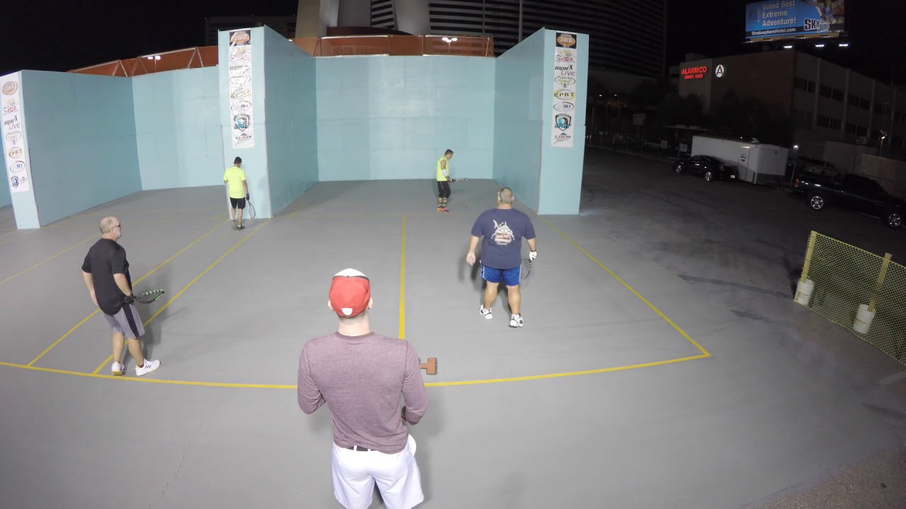 Las Vegas Outdoor Racquetball Korosh/Gary vs Ron/Alan Game 1 & 2