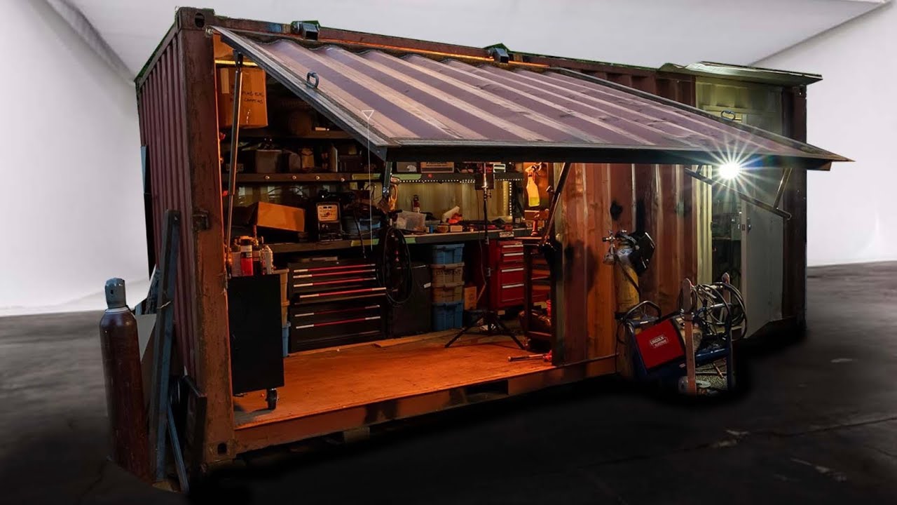 How to make a shipping container garage - Storage and Canopy