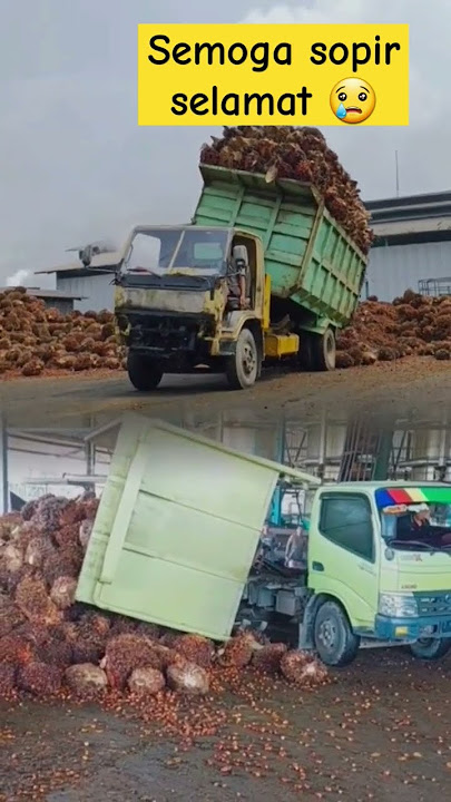 truk oleng saat bongkar sawit #truk #trukoleng #trukmania