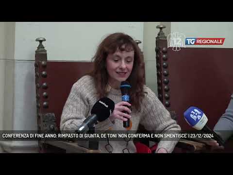 CONFERENZA DI FINE ANNO: RIMPASTO DI GIUNTA, DE TONI 'NON CONFERMA E NON SMENTISCE' | 23/12/2024