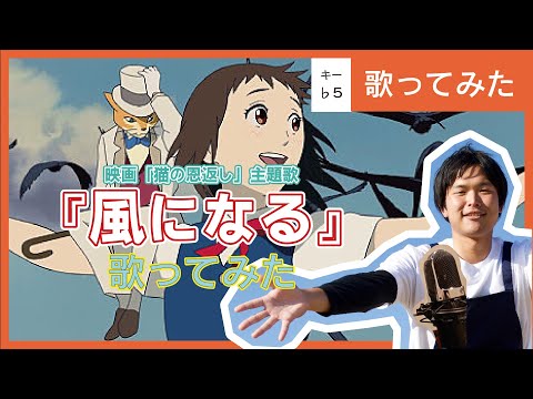 映画「猫の恩返し」主題歌『風になる』（つじあやの）　を-5キーで歌ってみた【R.Y.U./AniKaraHouse】