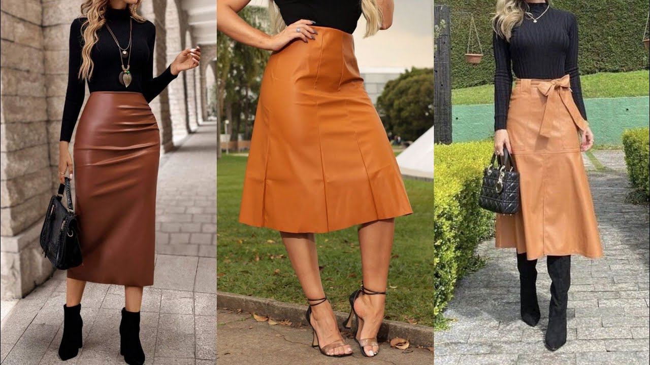【PORTERNA】Ember zipper pant skirt Ember Zip: Mini Leather Skirt with Front Zipper Closure and