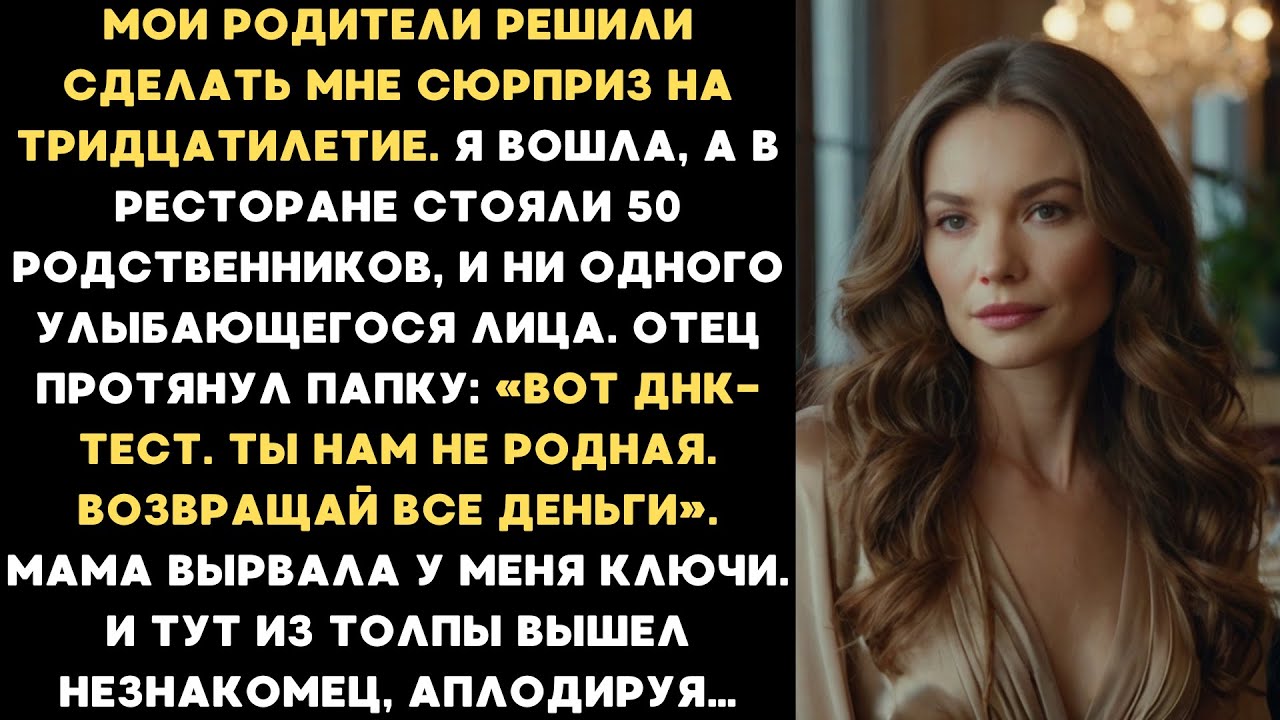 Мои родители унизили меня в мой юбилей, показав всем ДНК-тест. Но они не знали, что в зале будет...