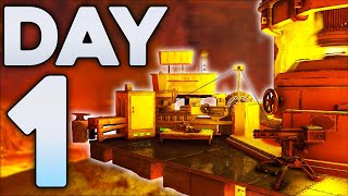 Claiming Modded Lava Cave on Day 1! - ARK PvP