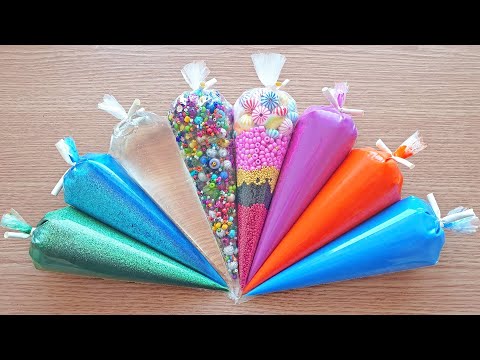 Making Pearl Slime With Piping Bags - Satisfying Crunchy Slime ASMR