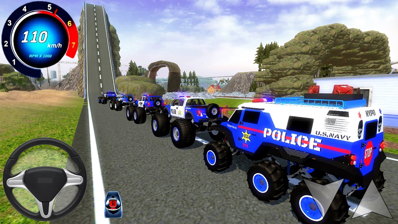 Juegos De Carros - Xtreme Racing Police Monster Trucks | Driving Car Off-Road #1 - Android GamePlay