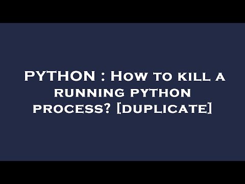 PYTHON : How to kill a running python process?