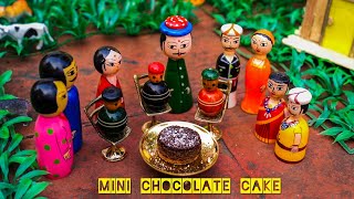 Miniature Chocolate cake cooking | tiny food | without oven | Tiny cooking | Doll house miniature |