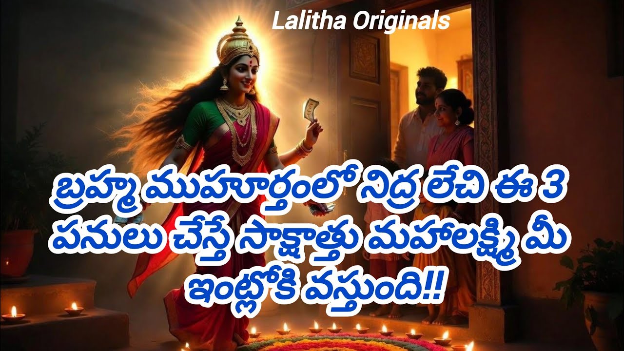 బ్రహ్మముహూర్తంలో లేచి ఈ 3 పనులు చేస్తే సాక్షాత్తు మహాలక్ష్మి మీ ఇంట్లోకి వస్తుంది| Lalitha Originals